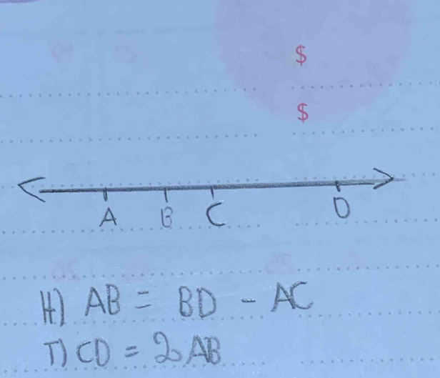 8 
8
AB=BD-AC
T) CD=2AB