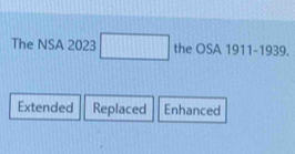 The NSA 2023 □ the A1911-1939 +
Extended Replaced Enhanced