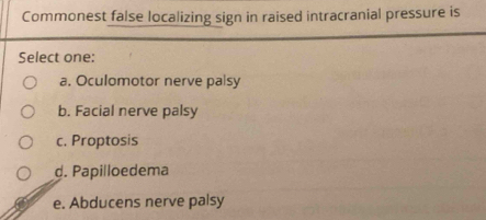 Solved: Commonest false localizing sign in raised intracranial pressure ...