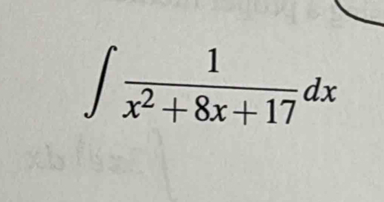 ∈t  1/x^2+8x+17 dx