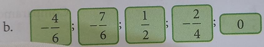 - 4/6 ; - 7/6 ;  1/2 ; - 2/4 ; 0