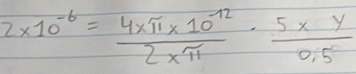 2* 10^(-6)= (4* π * 10^(-12))/2* π  ·  (5* y)/0.5 