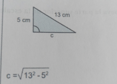 c=sqrt(13^2-5^2)