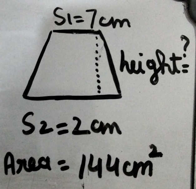 Anea =144cm^2