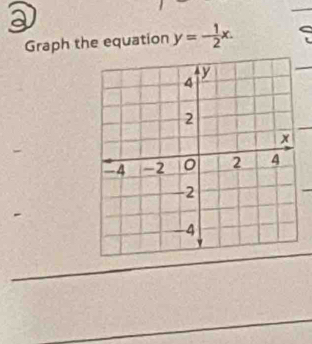 a 
Graph the equation y=- 1/2 x.