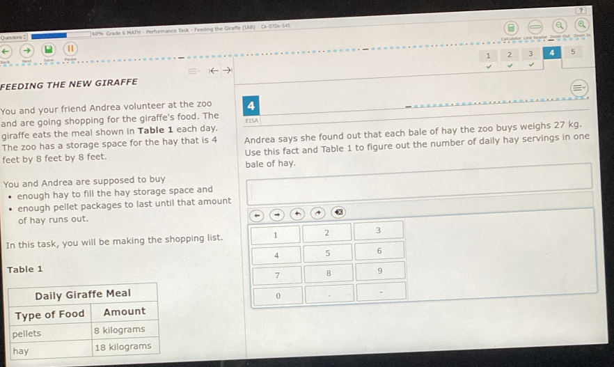 Solved: ? Questions $ 60% Grade 6 MATH - Performance Task - Feeding the ...
