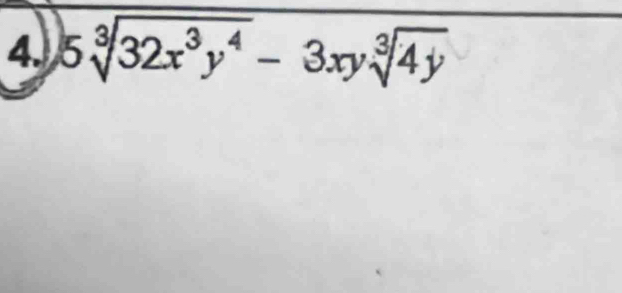 5sqrt[3](32x^3y^4)-3xysqrt[3](4y)