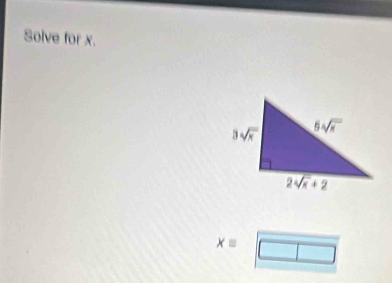 Solve for x.
xequiv □