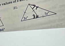 values of 2 
21.
64)^circ 