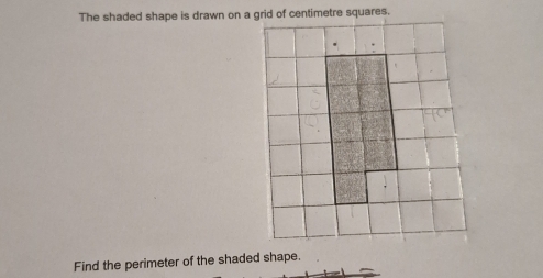 Find the perimeter of the shaded shape.