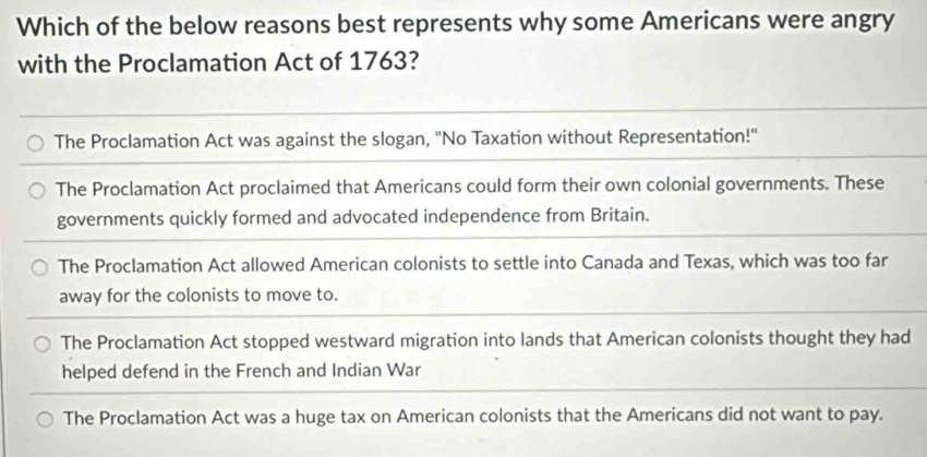Solved: Which of the below reasons best represents why some Americans ...