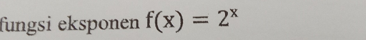 fungsi eksponen f(x)=2^x