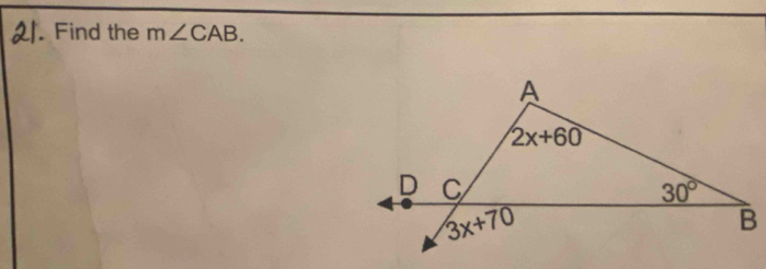 Find the m∠ CAB.