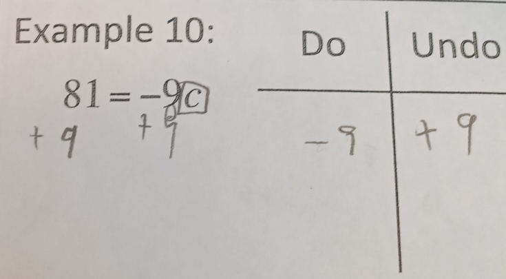 Example 10: 
o
81=-9c