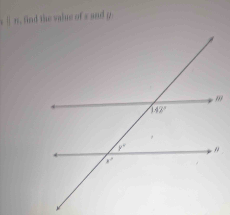 a ∥ n, find the value of x and y.