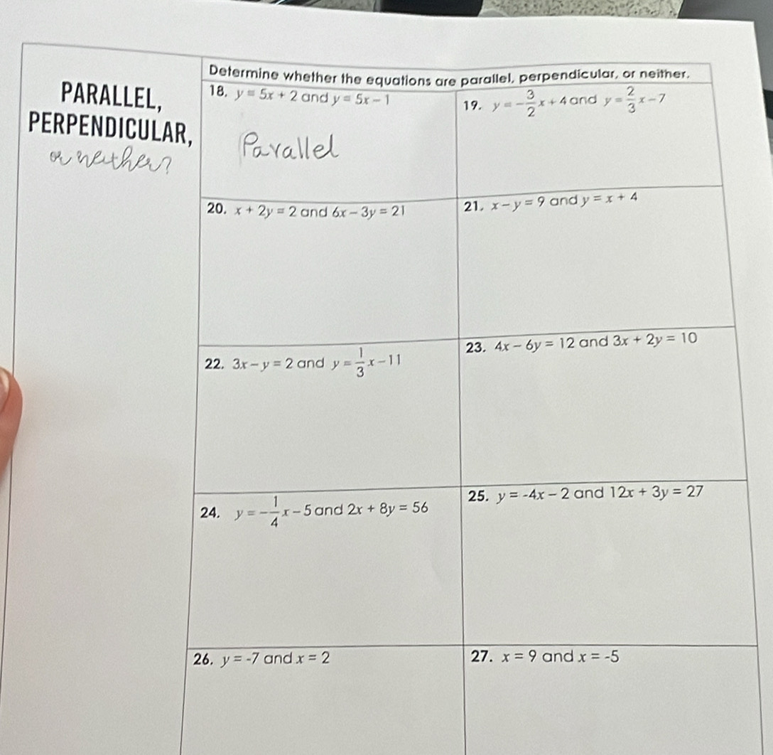 PARALLEL
PERPENDICUL