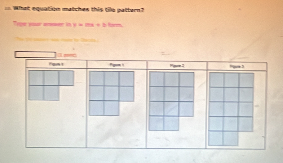 What equation matches this tile pattern? 
Type your answer in y=ax+b