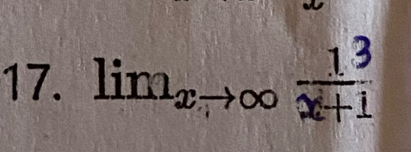 lim_xto ∈fty  1/x+1 