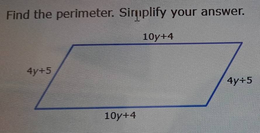 Find the perimeter. Sirplify your answer.