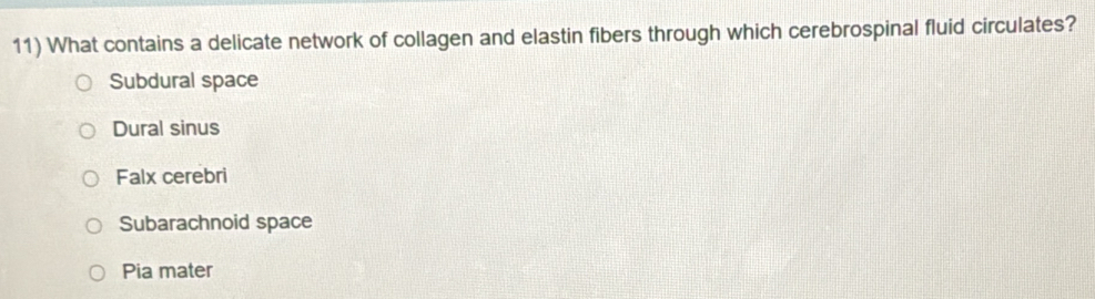 Solved: What contains a delicate network of collagen and elastin fibers ...