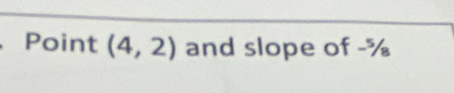 Point (4,2) and slope of -%
