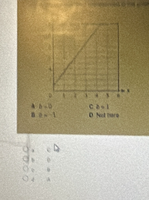 A b=0
C b=1
n a=-1 D. Not hare
a
6 0
o
4 A