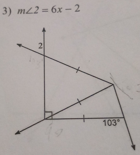 m∠ 2=6x-2