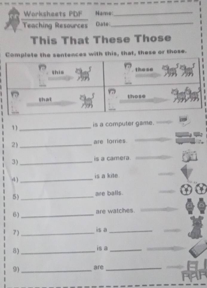 Solved: Worksheets PDF Name:_ Teaching Resources Date_ This That These ...