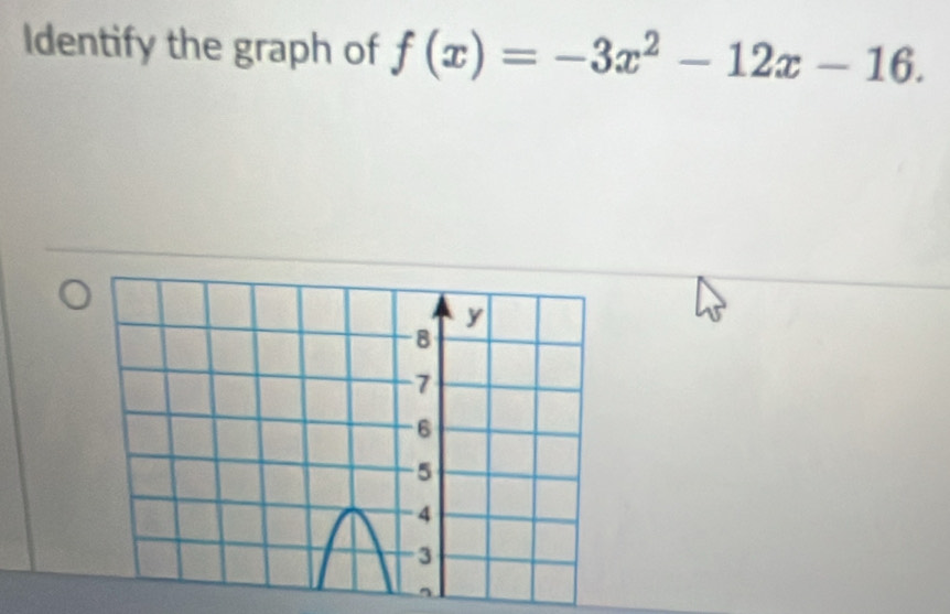 Identify the graph of f(x)=-3x^2-12x-16.