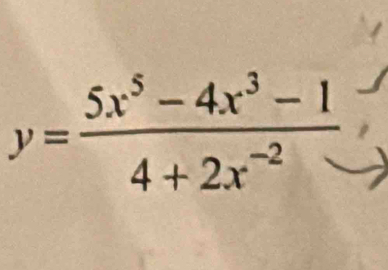 y= (5x^5-4x^3-1)/4+2x^(-2) 