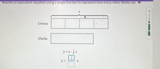 Solved: Rewrite an equivalent equation using a single fraction to ...