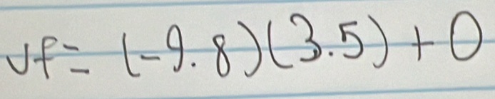 vf=(-9.8)(3.5)+0