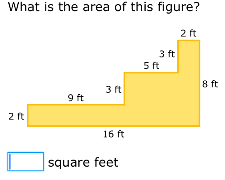 What is the area of this figure? 
square feet