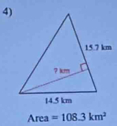 Area =108.3km^2