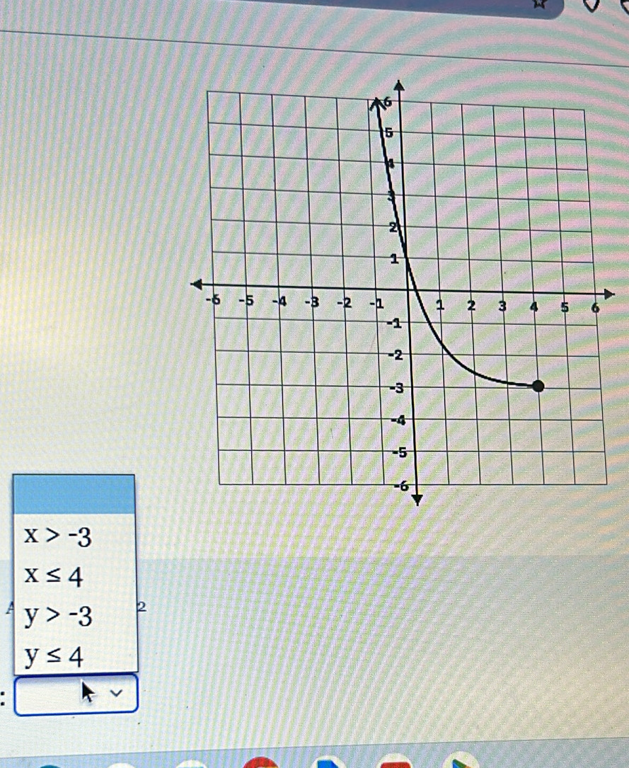 x>-3
x≤ 4
A y>-3 2
y≤ 4