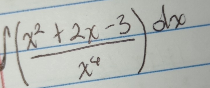 ∈t ( (x^2+2x-3)/x^4 )dx