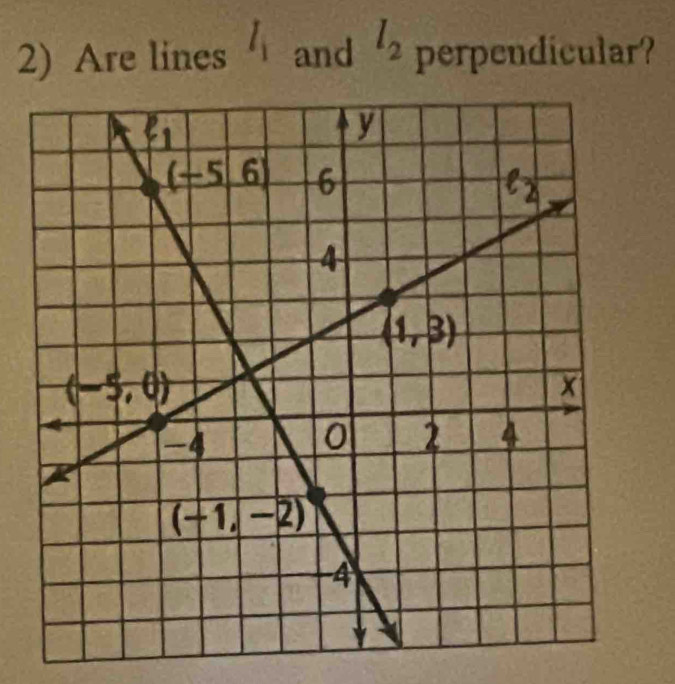 Are lines l_1 and l_2 perpendicular?