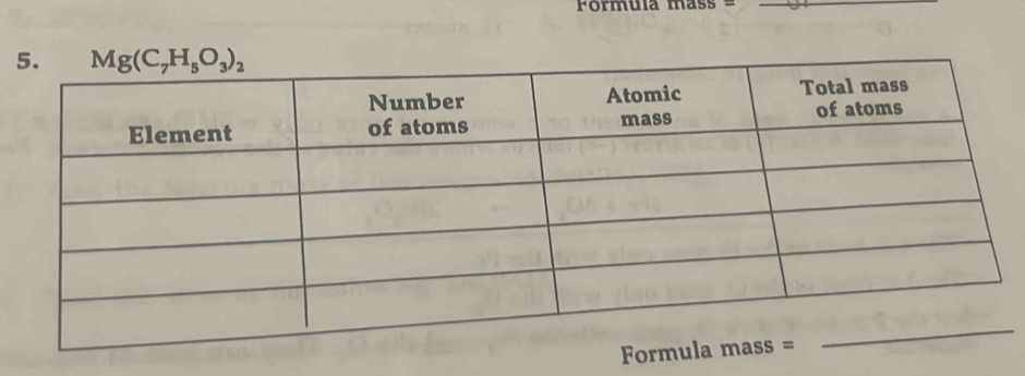 Formula mass= _