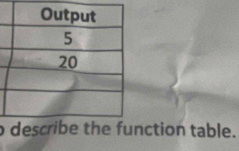 oction table.