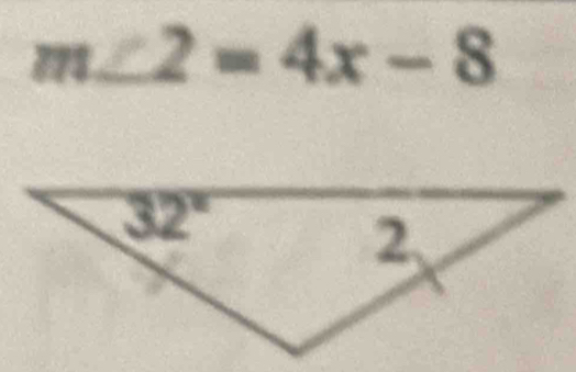 m∠ 2=4x-8