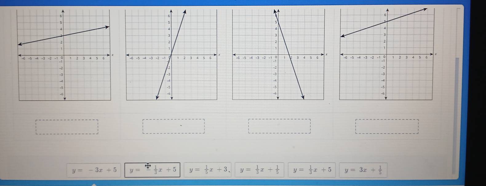 y= 1/3 x+5 y=3x+ 1/5 