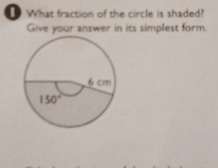 What fraction of the circle is shaded?
Give your answer in its simplest form.