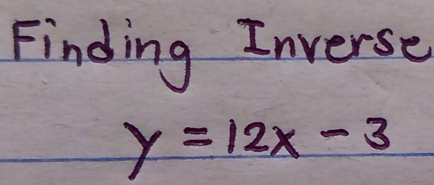 Finding Inverse
y=12x-3