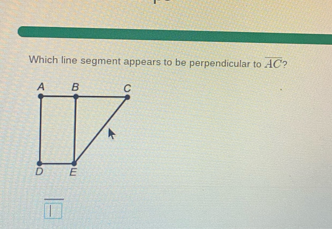 Which line segment appears to be perpendicular to overline AC
overline □ 