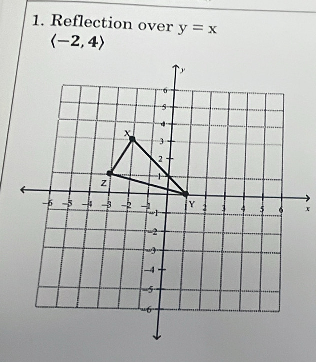 Reflection over y=x
langle -2,4rangle
x