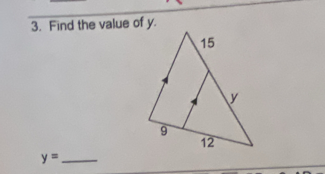 Find the value of y. 
_ y=