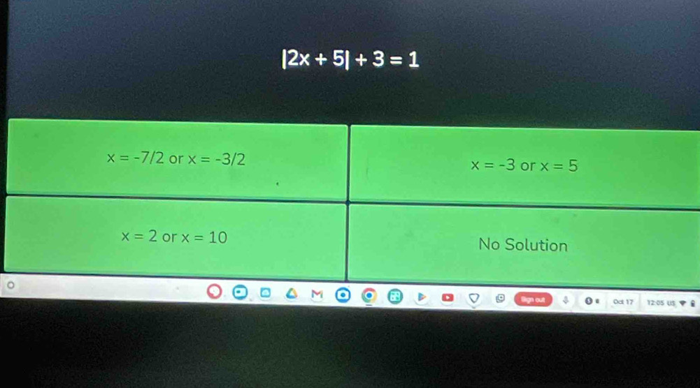 |2x+5|+3=1
0ct 17 12:05 US: ◆