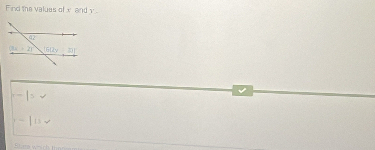 Find the values of x and y
x=|s
y=|13