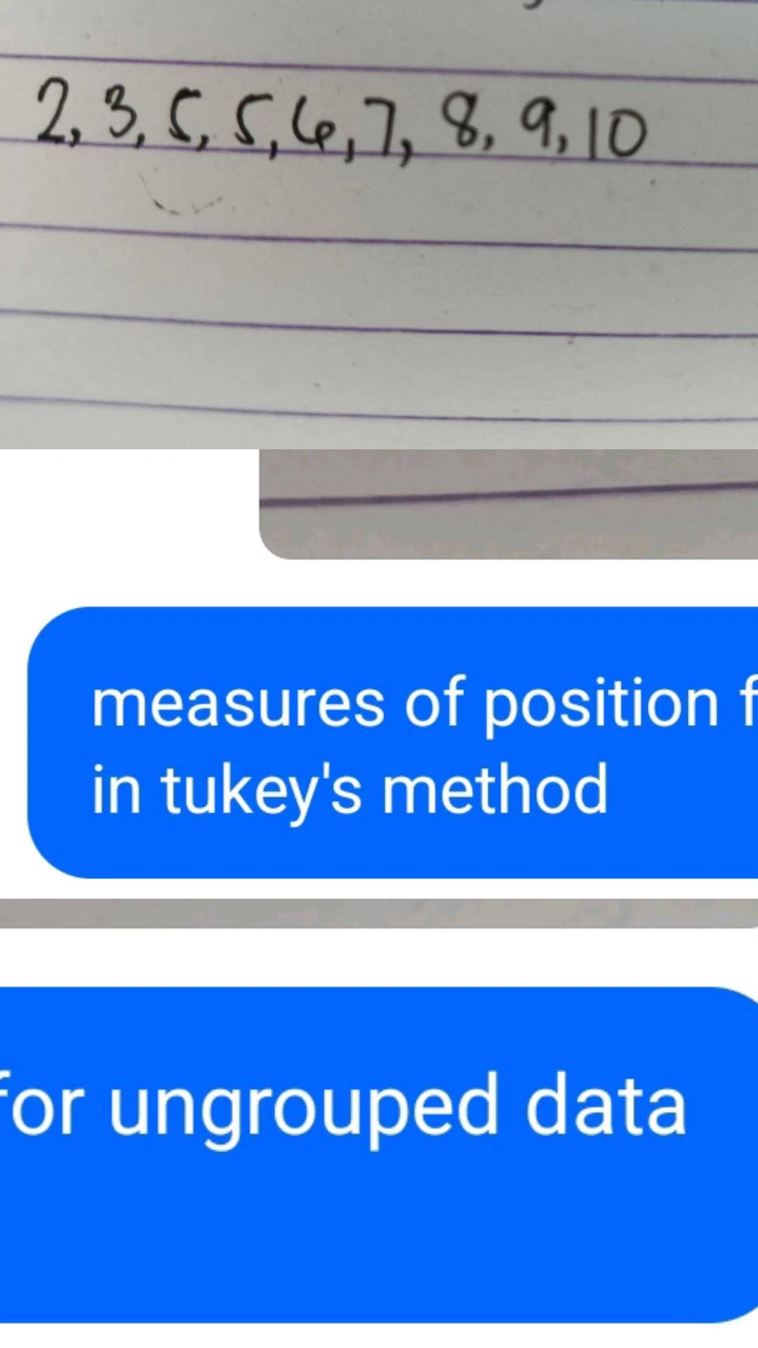 measures of position f 
in tukey's method 
for ungrouped data