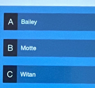 A Bailey
B Motte
C Witan